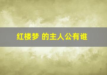 红楼梦 的主人公有谁